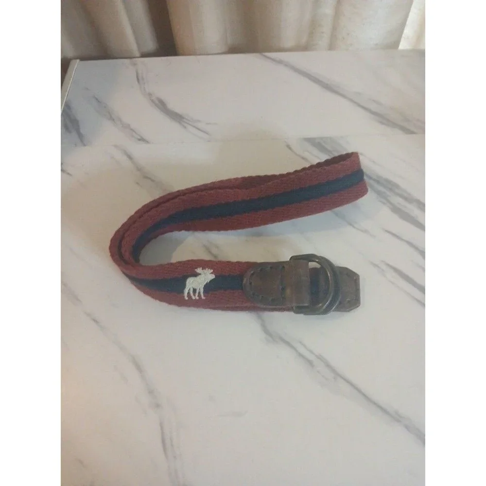 Abercrombie & Fitch Boys Moose Logo  Woven Belt D-Ring
